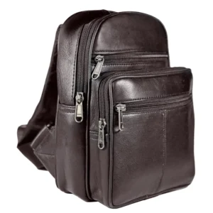 Men's Sling Backpack Genuine Leather Chest bag Crossbody Bag Shoulder Bag
