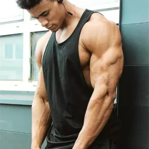 Summer Men's Vest Solid Color Loose Bodybuilding Muscular Vest Gym Tank Top