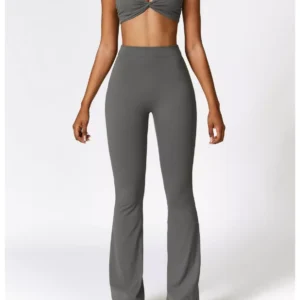 Women V Cut High Waist Stretch Flare Leg Boot Cut Yoga Pants Leggings Gym