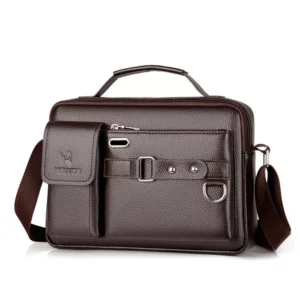 Men Business Handbag Leather Crossbody Bag Shoulder Bag Briefcase Messenger Bag