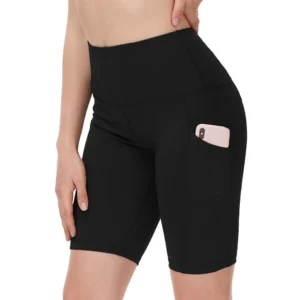 Women's Yoga Shorts High Waist Biker Shorts with Pockets Running Short Leggings