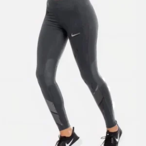 Womens Nike Power Dri-Fit Tight Fit 27" Gray Running Leggings