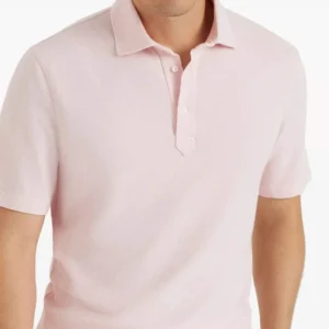 Brunello Cucinelli Light Pink Cotton Pique Polo Shirt