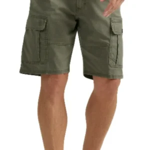 Men's Wrangler Cargo Shorts w/ Stretch Relaxed Fit Olive Tech Pocket