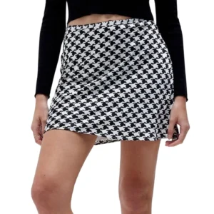 NIA Kelsey A-line Mini Skirt Houndstooth High Rise Women's Size Small New Sample