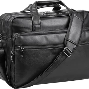 Leather  Bag,Men's 17.3 Inches Messenger Briefcase Business