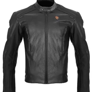 NEW Leather Motorcycle Jacket Riding CE Armor Biker Jacket Black GDM Men's