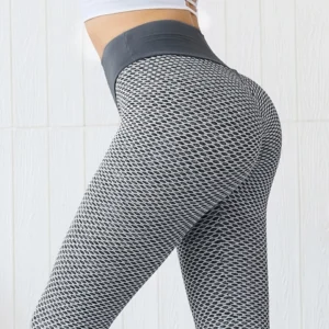 Women's Grid Yoga Pants Breathable Sport Gym Fitness Push Up High Waist Leggings